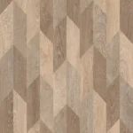 Geometric wood mosaic vinyl flooring design