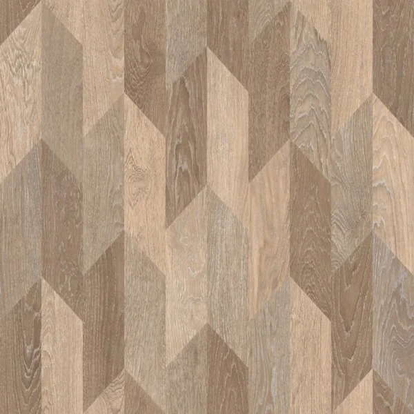 Geometric wood mosaic vinyl flooring design
