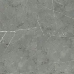 Grey stone-look vinyl tile flooring with white veining