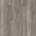 Light grey wood-look vinyl planks with a clean, modern aesthetic.